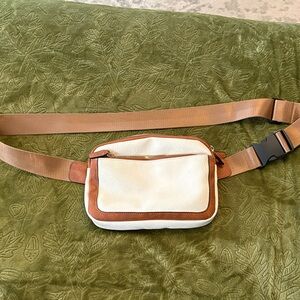 Stylish Cream and Brown Crossbody Bag